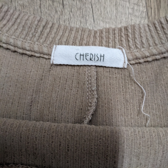Cherish Neutral Beige Ribbed Sweater Top - Picture 10 of 11